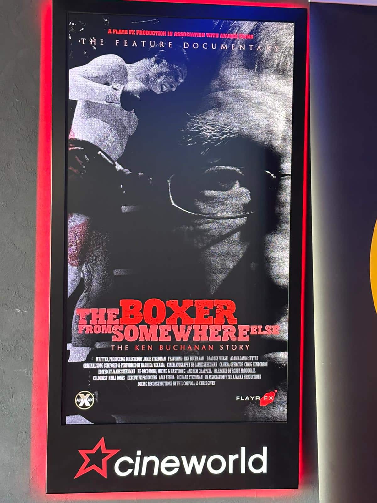 The film’s poster on a digital display at Cineworld