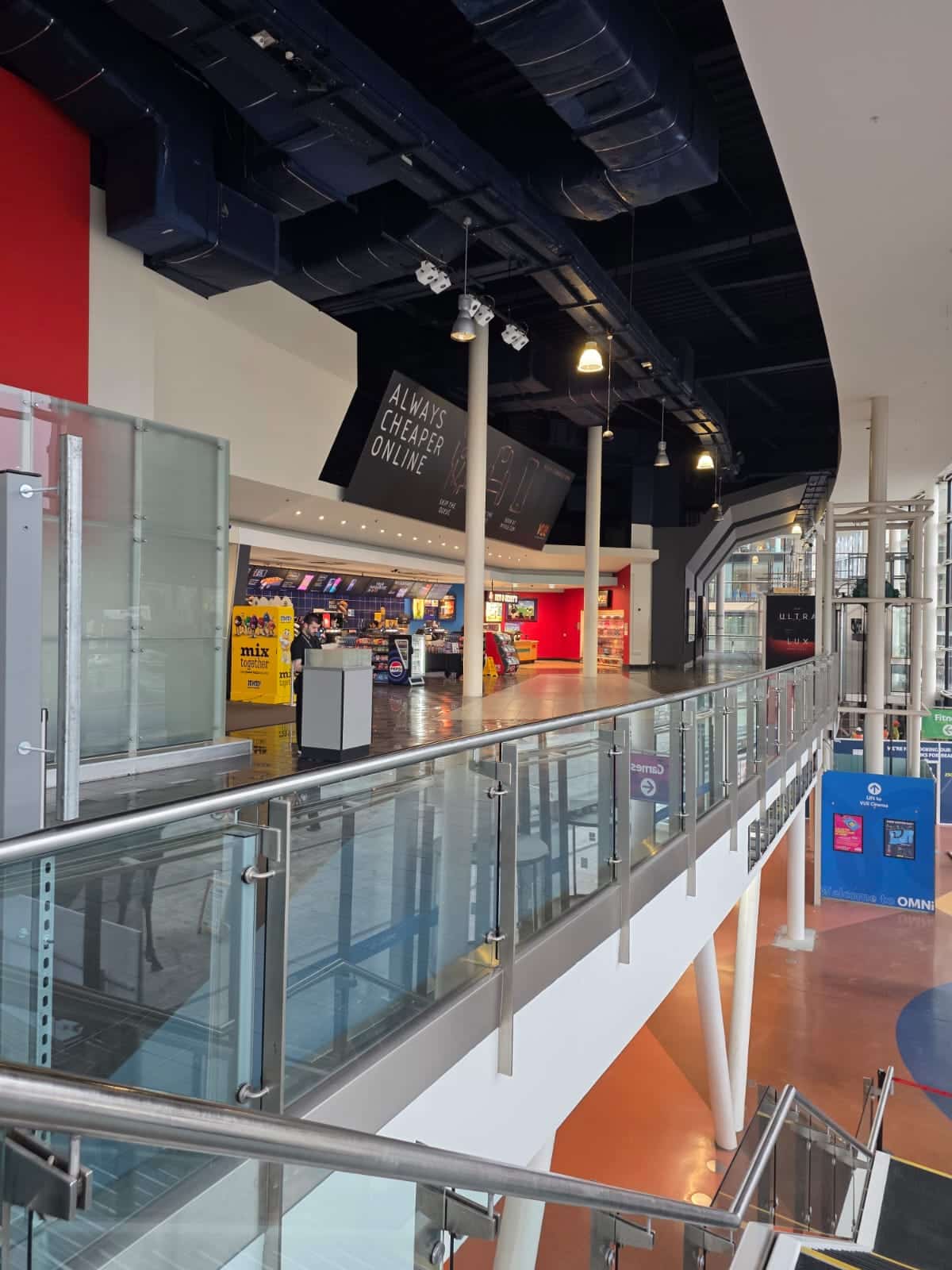 The foyer of the Vue cinema