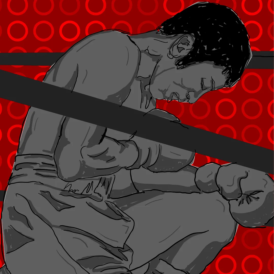 Illustration of the boxer Rubén Navarro