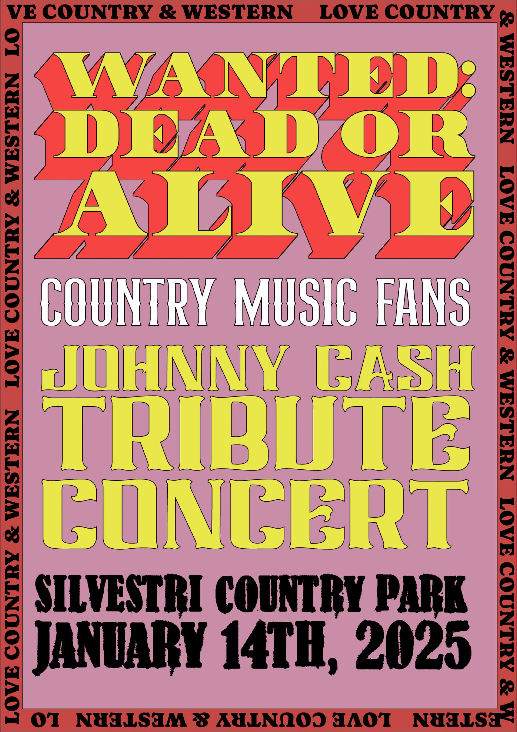 Neo-brutalist poster design: Country Music