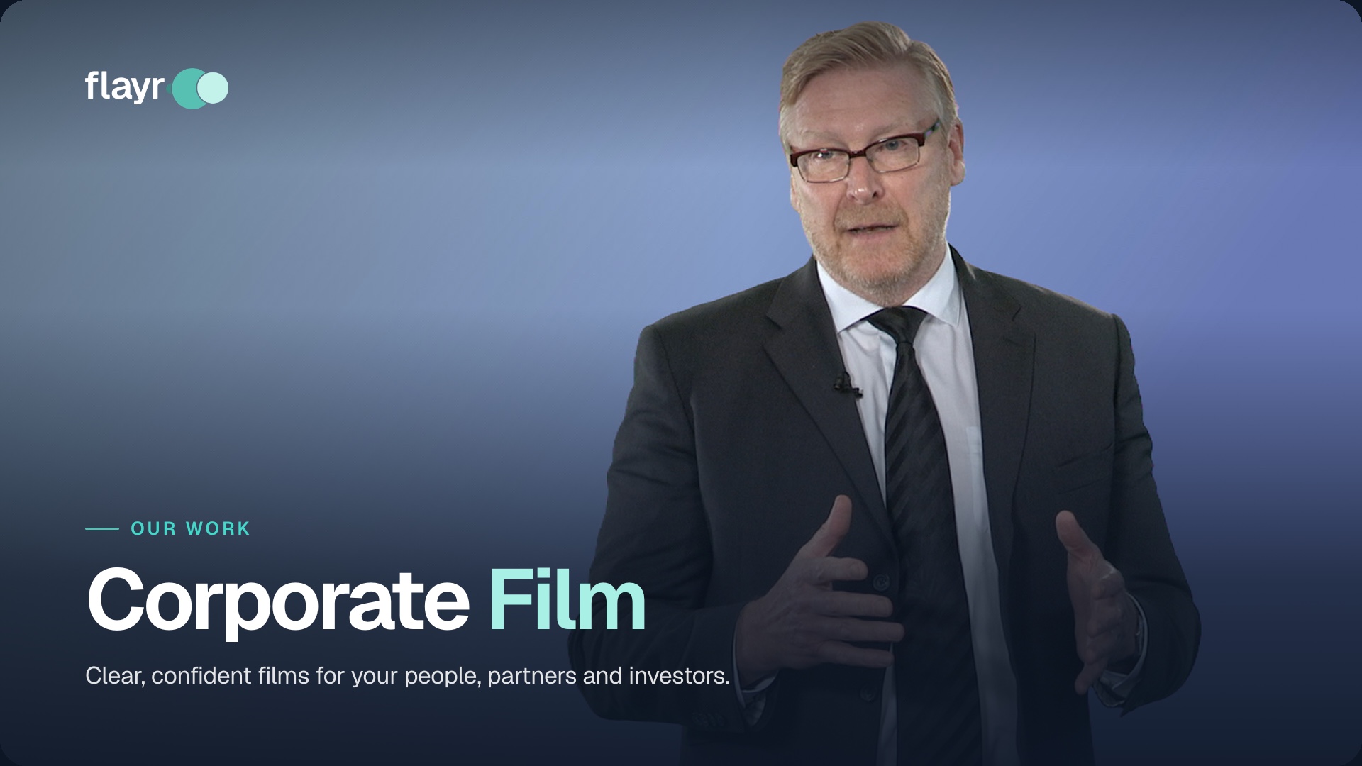 Corporate film — a title card from Jamie Steedman’s portfolio